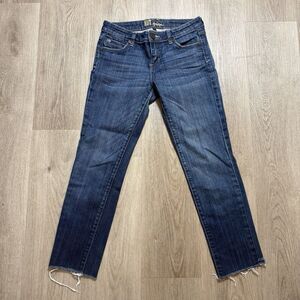 Kut From the Kloth Women's Jeans Size 2 Blue Denim Skinny Medium Wash Distressed